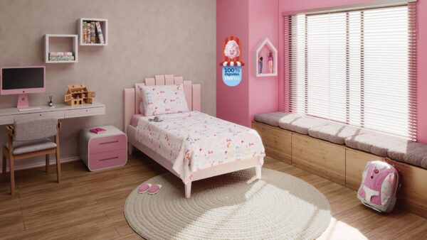 Jogo de cama 100% algodão Barbie - 59734