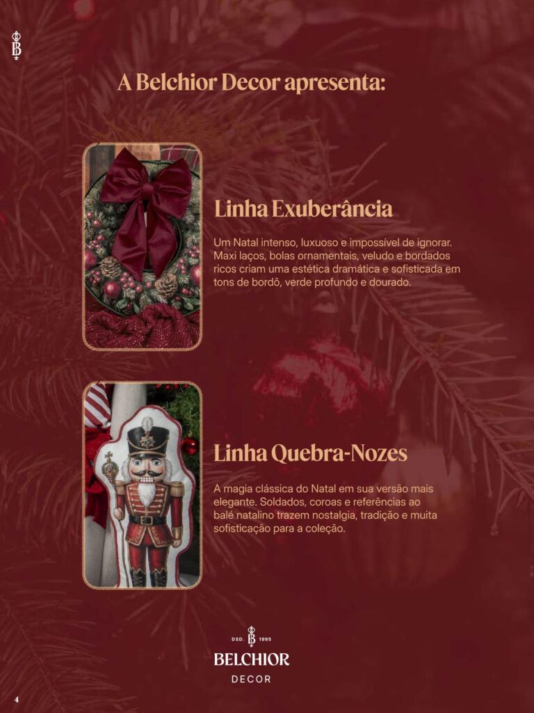 Colecao Natal 2026 Belchior Decor - As linhas da colecao