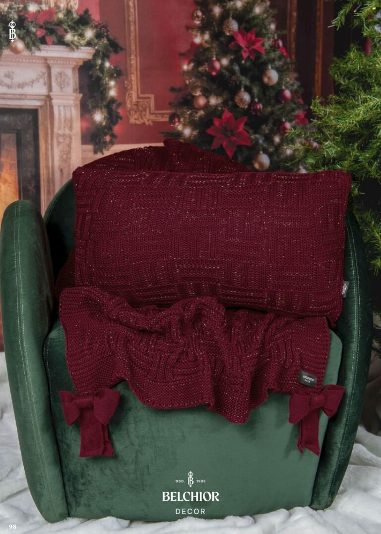 Colecao Natal 2026 Belchior Decor - Manta tricot bordo