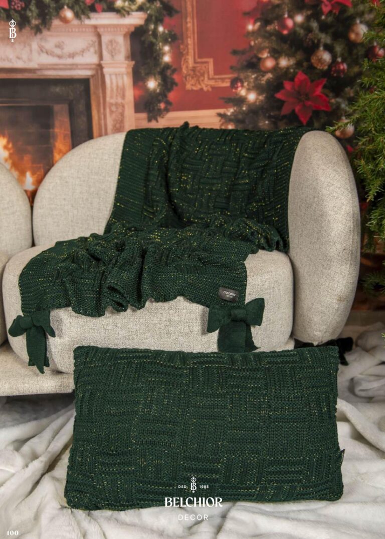 Colecao Natal 2026 Belchior Decor - Manta tricot verde