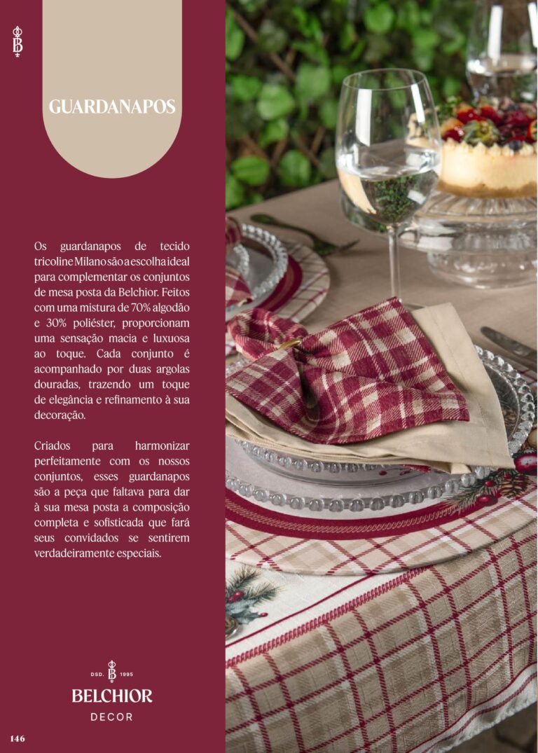 Colecao Natal 2026 Belchior Decor - Guardanapos tricoline