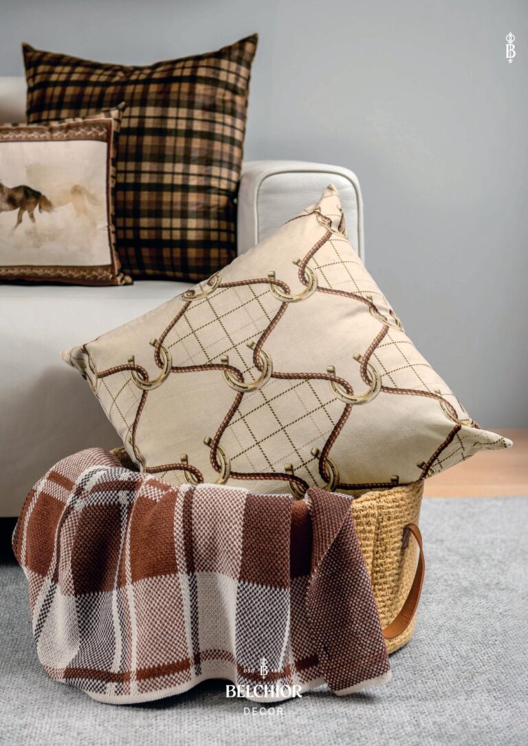 Coleção Equestre Belchior Decor, página 13: Ambiente com cesto e manta
